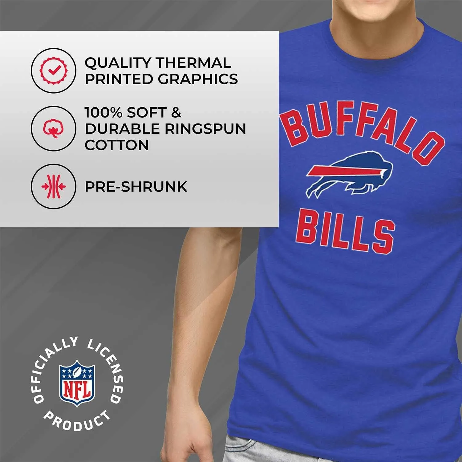 Team Fan Apparel NFL Adult Gameday T-Shirt - Cotton Blend - Tagless - Semi-Fitted - Unleash Your Team Spirit During Game Day