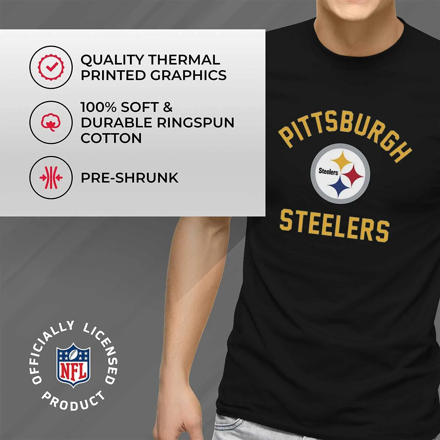 Team Fan Apparel NFL Adult Gameday T-Shirt - Cotton Blend - Tagless - Semi-Fitted - Unleash Your Team Spirit During Game Day