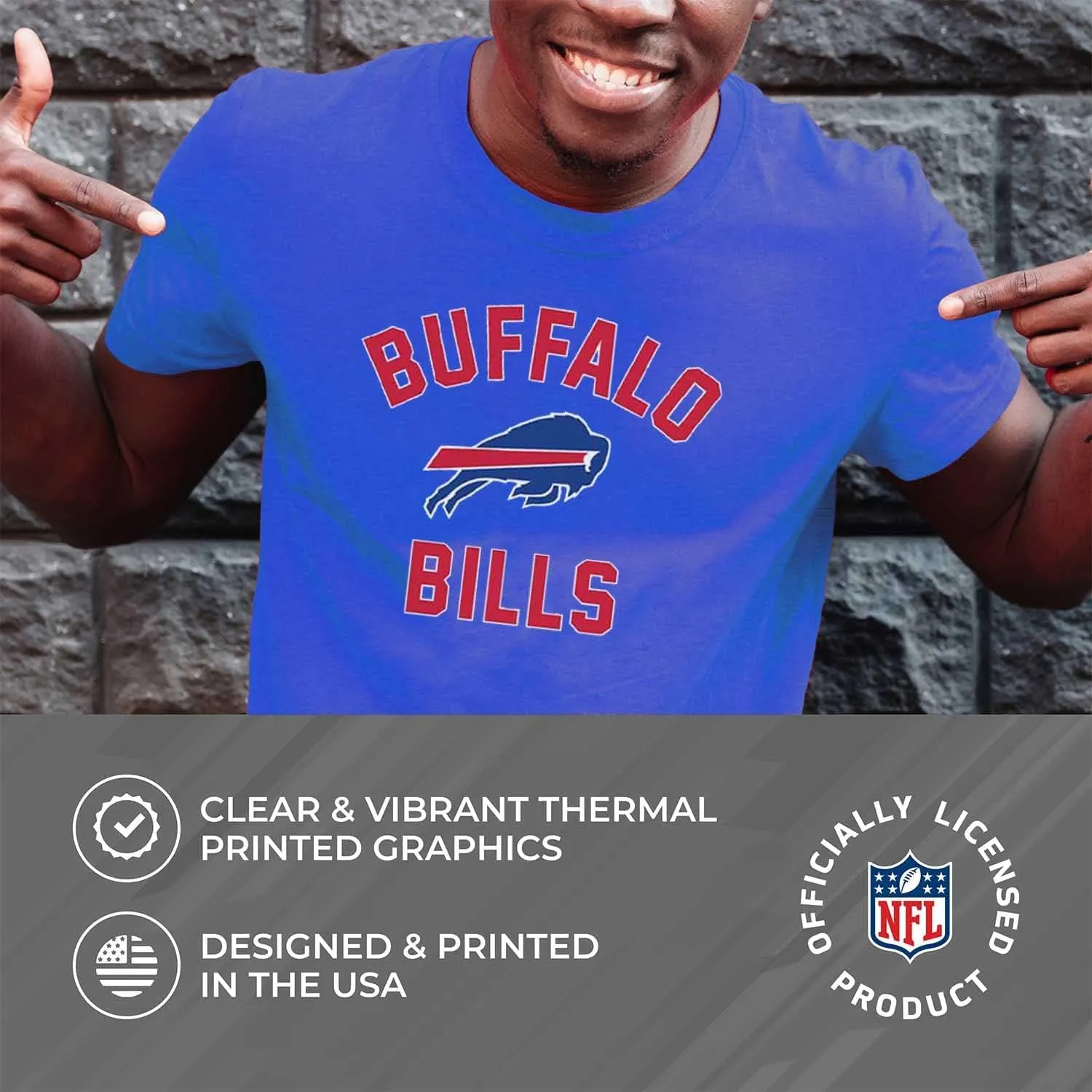 Team Fan Apparel NFL Adult Gameday T-Shirt - Cotton Blend - Tagless - Semi-Fitted - Unleash Your Team Spirit During Game Day