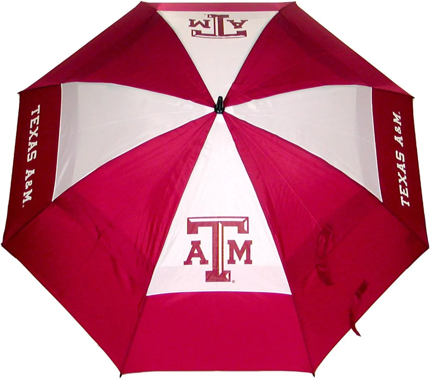 Team Golf NCAA Texas A&M Aggies Golf Umbrella 62" Golf Umbrella with Protective Sheath, Double Canopy Wind Protection Design, Auto Open Button