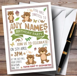 Teddy Bears Picnic Childrens Birthday Party Invitations