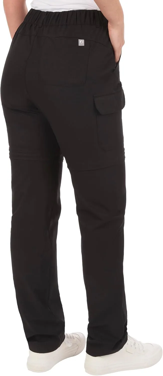 The American Outdoorsman Womens High Rise Hiking Trail Convertible Pants to Shorts - Stretch Cargo Pants for Women