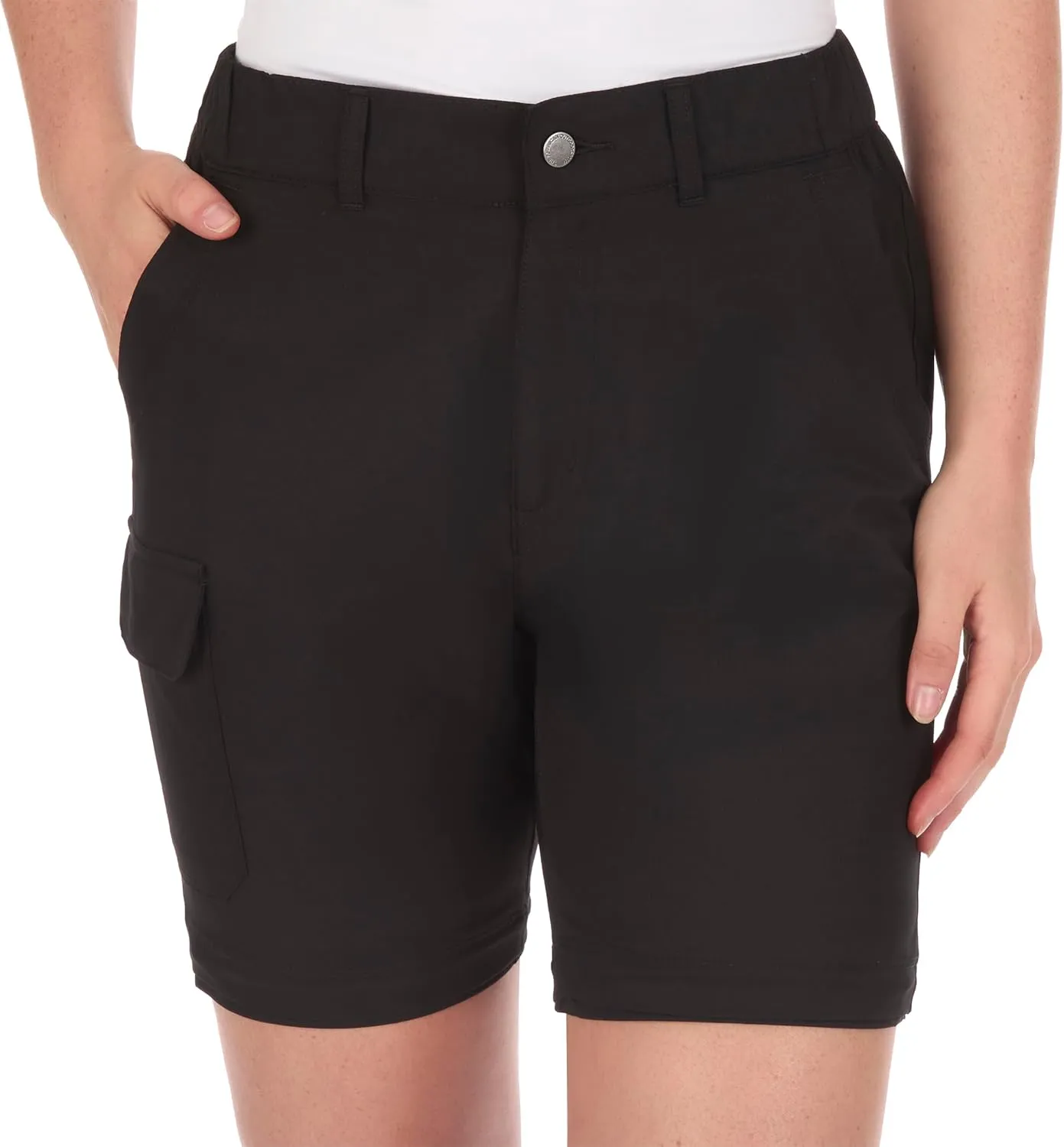 The American Outdoorsman Womens High Rise Hiking Trail Convertible Pants to Shorts - Stretch Cargo Pants for Women