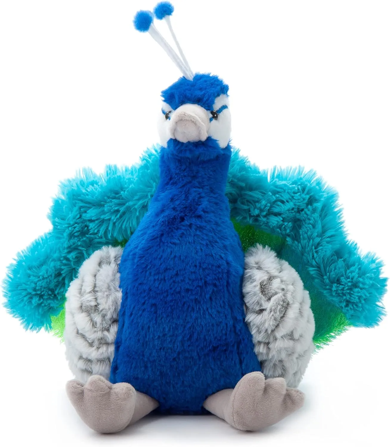 The Petting Zoo Peacock Stuffed Animal Plushie, Gifts for Kids, Wild Onez Zoo Animals, Peacock Plush Toy 12 inches
