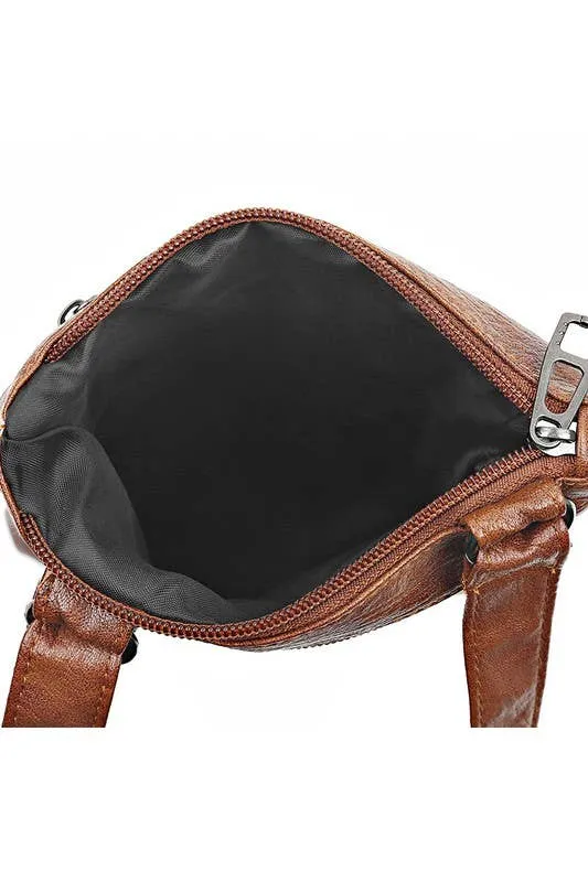The Quilted Soft Leather Messenger Bag (Brown)