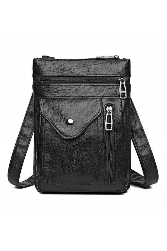 The Quilted Soft Leather Messenger Bag (Brown)