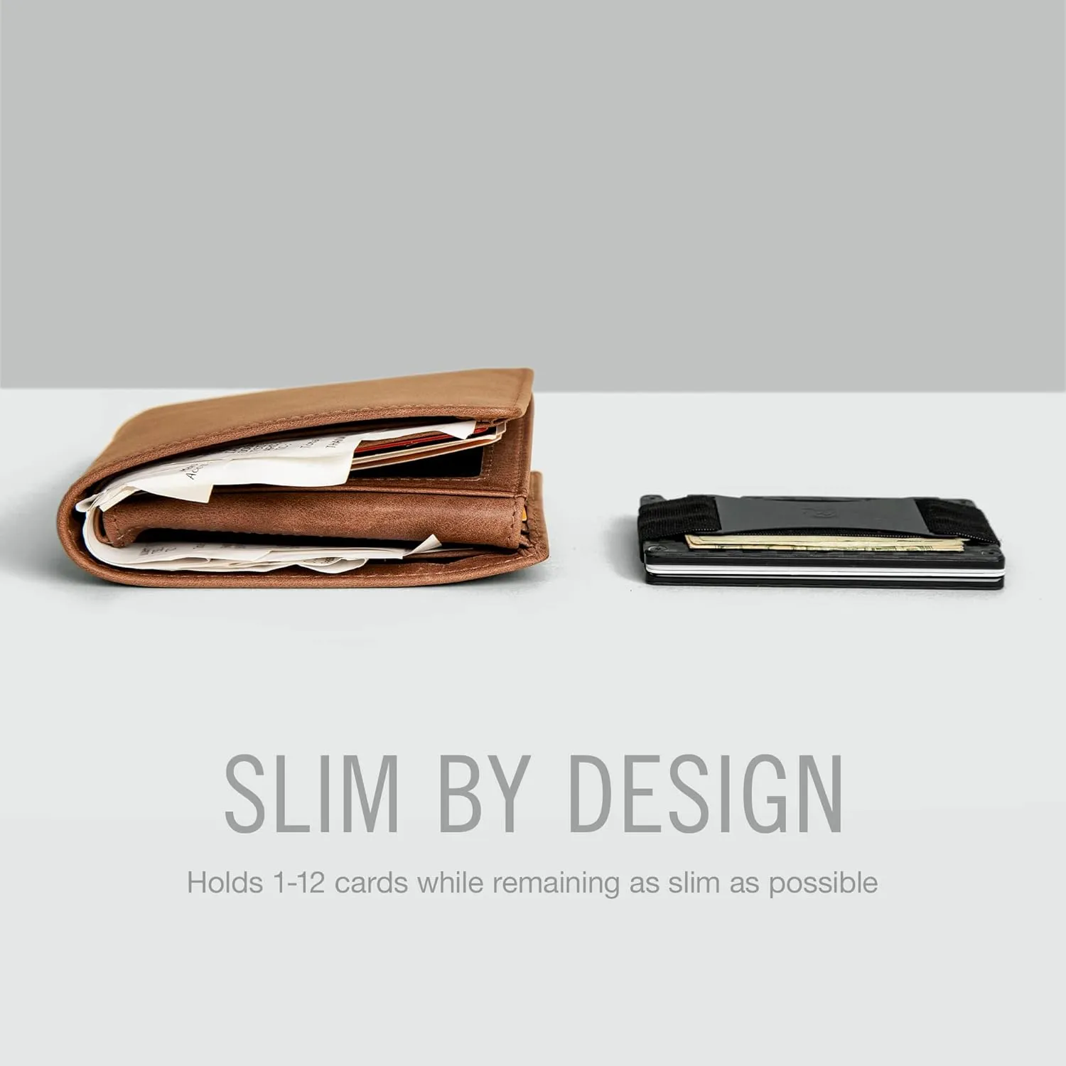 The Ridge Wallet For Men, Slim Wallet For Men - Thin as a Rail, Minimalist Aesthetics, Holds up to 12 Cards, RFID Safe, Blocks Chip Readers, Titanium Wallet With Money Clip (Royal Black)