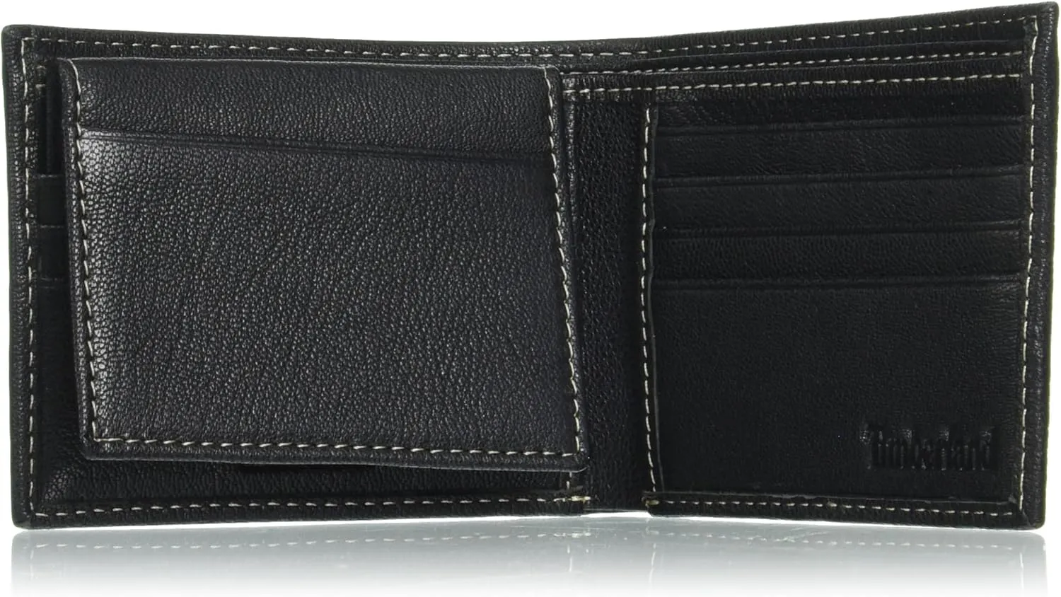Timberland Men's Leather Passcase Security RFID Wallet, Black, One Size