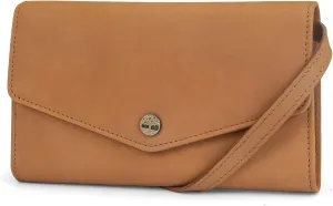 Timberland Women's Rfid Leather Crossbody Wallet Phone Bag With Detachable Crossbody Strap, Wheat (Nubuck), One Size