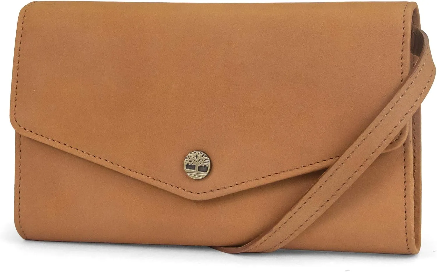 Timberland Women's Rfid Leather Crossbody Wallet Phone Bag With Detachable Crossbody Strap, Wheat (Nubuck), One Size