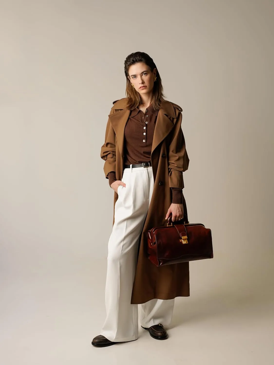Time Resistance Leather Doctor Bag - Italian Handmade Medical Bag - Vintage Style Handbag - Real Leather Briefcase