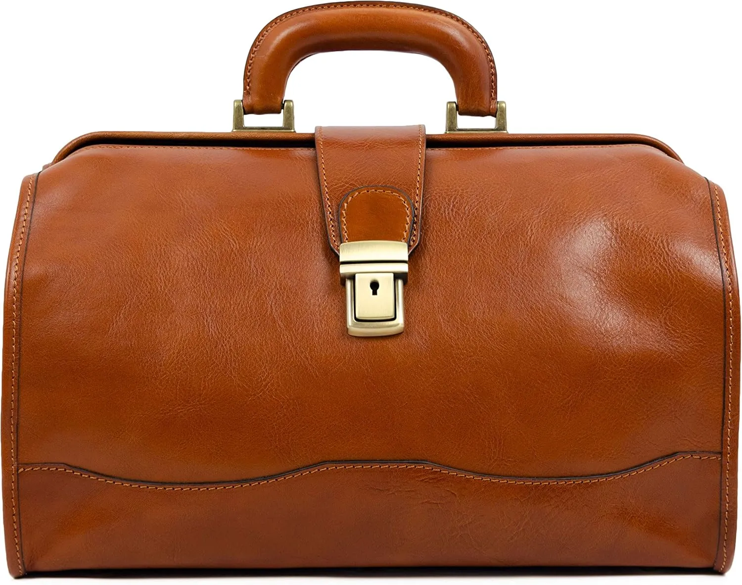 Time Resistance Leather Doctor Bag - Italian Handmade Medical Bag - Vintage Style Handbag - Real Leather Briefcase