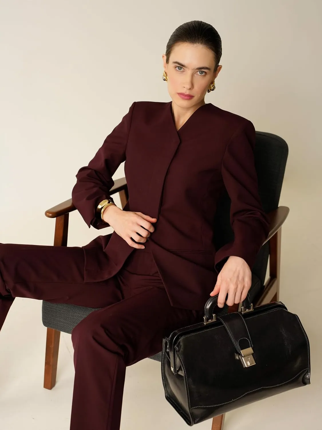 Time Resistance Leather Doctor Bag - Italian Handmade Medical Bag - Vintage Style Handbag - Real Leather Briefcase