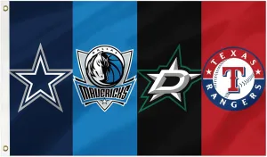 TisTm Dallas Four Team Flag 3x5 feet Basketball Team Flags Holiday Party Sports Yard Indoor Outdoor Decoration Fans Gift