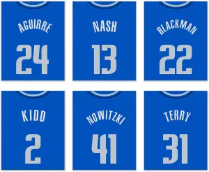TnT Prints Dallas Mavericks Poster, Dallas Mavericks Wall Decor, Dallas Mavericks Prints, Basketball Poster, NBA Posters, Mavericks Poster, Mavericks Decor - Set of 6 (8x10) - Unframed
