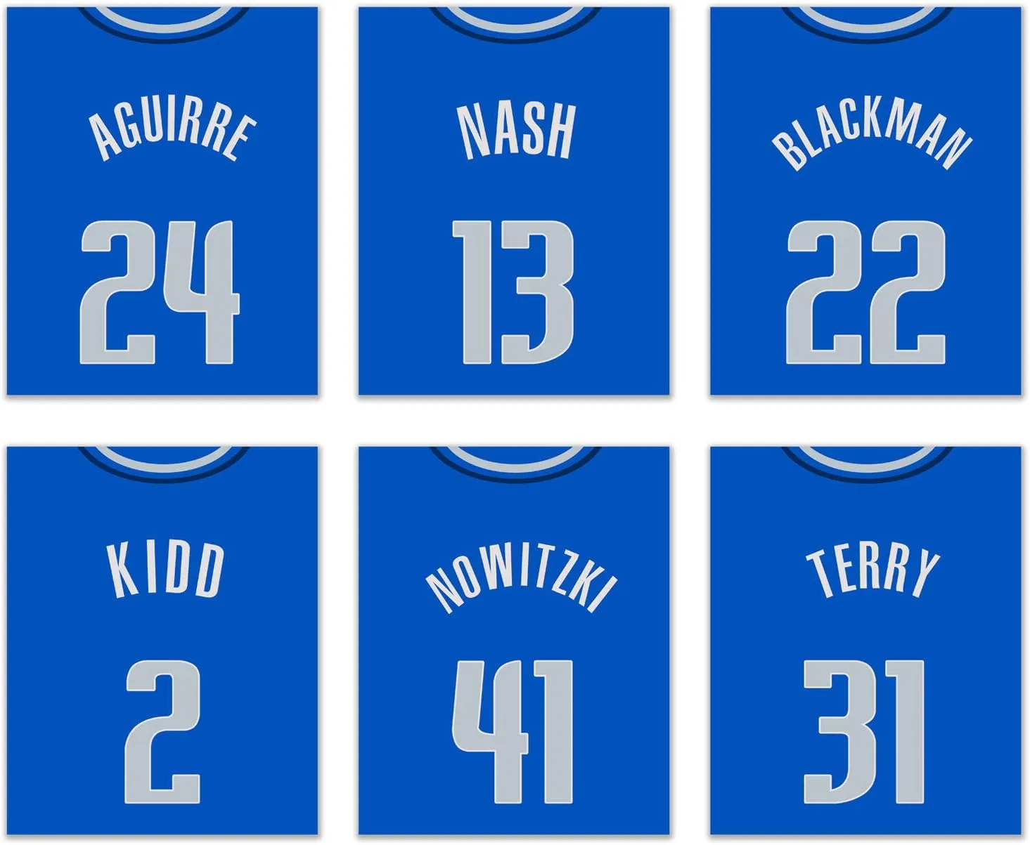 TnT Prints Dallas Mavericks Poster, Dallas Mavericks Wall Decor, Dallas Mavericks Prints, Basketball Poster, NBA Posters, Mavericks Poster, Mavericks Decor - Set of 6 (8x10) - Unframed