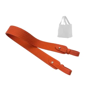 Togo Leather Shoulder Bag Strap for Picotin, Lindy, Evelyne, Kelly & More – Handmade Cowhide Crossbody Purse Strap – Adjustable Lengths Premium Hardware (A-3.3cm-GOLD, Orange)
