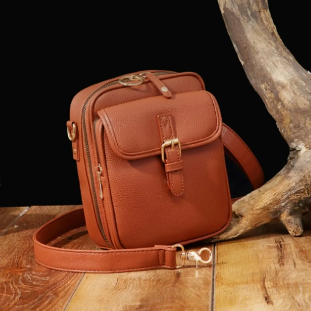 Tojoyride Crossbody Bag, 10 Card Slots Vintage Tojoyride Crossbody Leather Bag Built in Wallet, Anti Theft Cross Body