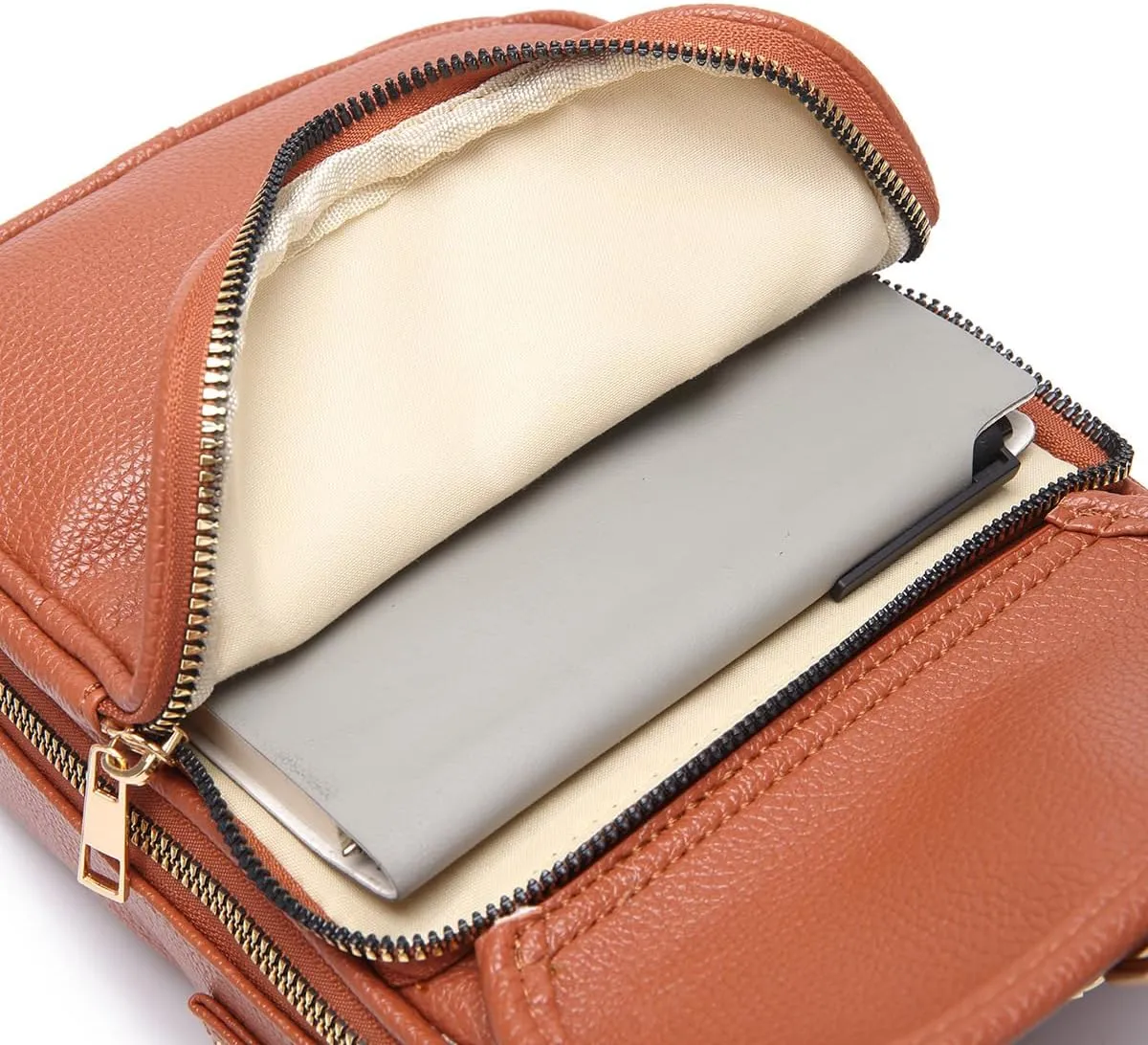 Tojoyride Crossbody Bag for Women, Urvashi Crossbody Leather Purse, Upgraded Vintage Anti Theft Purse Built
