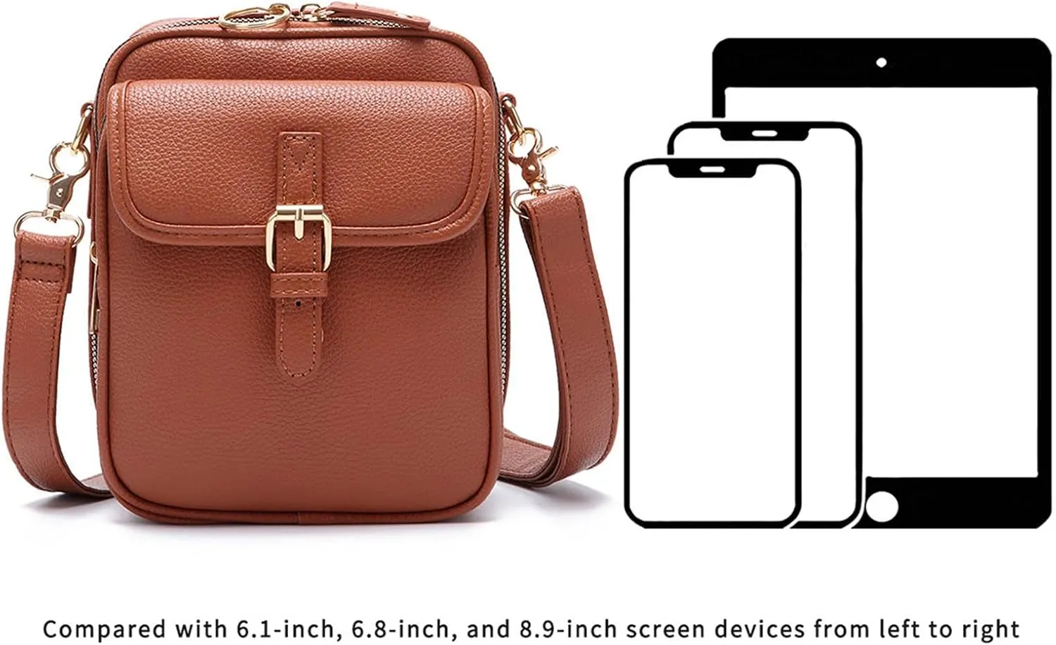 Tojoyride Crossbody Bag, Urvashi Crossbody Bag, Vintage Leather Cross Body Shoulder Bagwith 10 Upgraded Card Slots