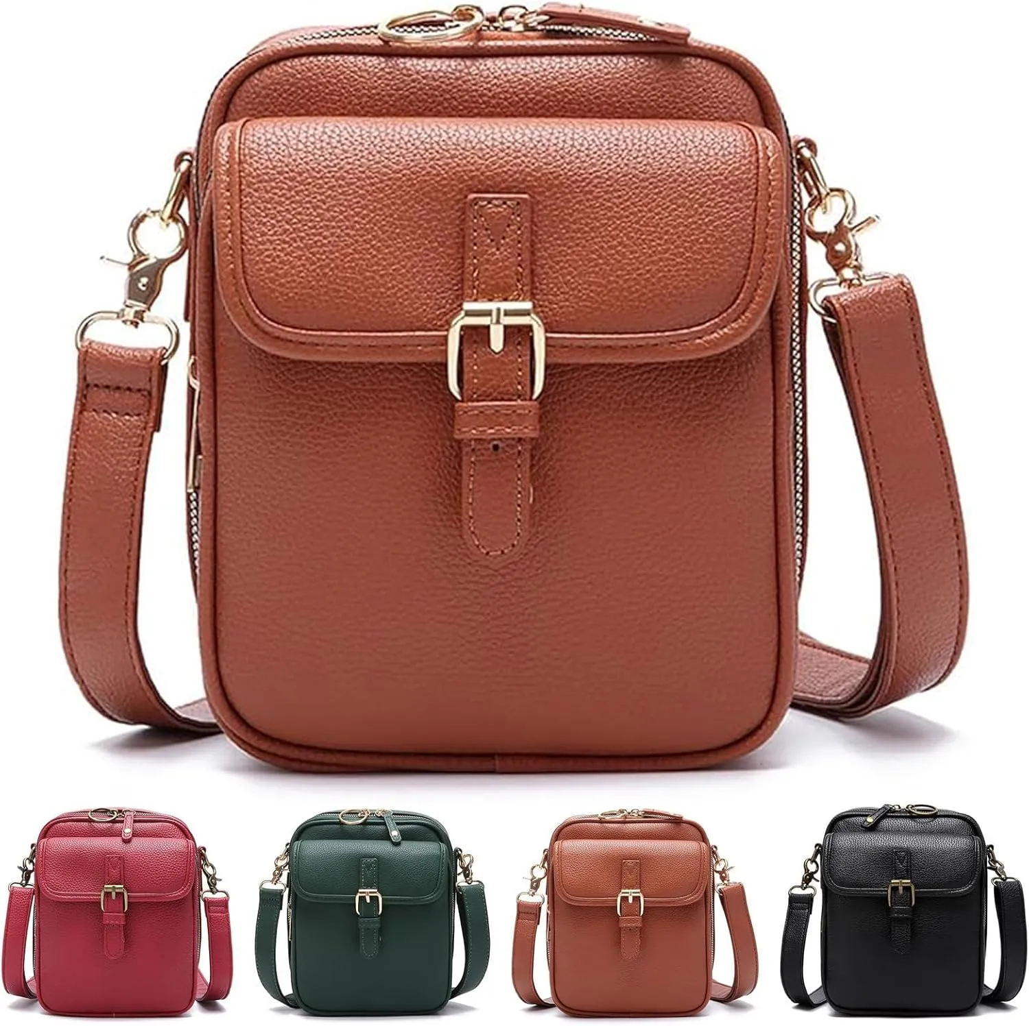 Tojoyride Crossbody Bag, Urvashi Crossbody Leather Bag, Upgraded Vintage Anti Theft Purse for Women