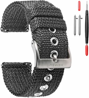 torbollo Nylon Weaved Watch Strap, Men Watch Bands for Classic Watch, 18mm 20mm 22mm 24mm Quick Release Sturdy Replacement Watch Wrap for Women