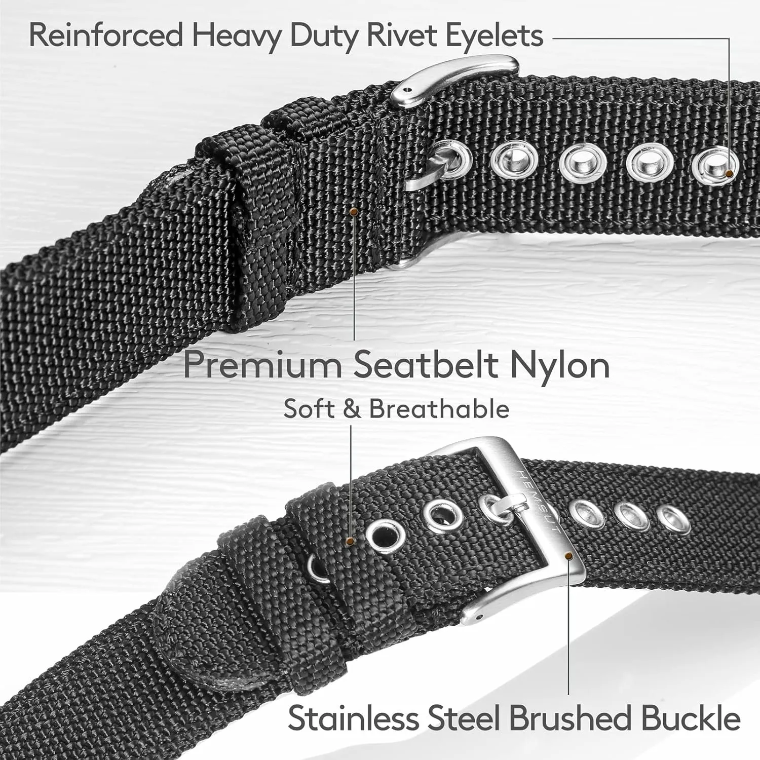 torbollo Nylon Weaved Watch Strap, Men Watch Bands for Classic Watch, 18mm 20mm 22mm 24mm Quick Release Sturdy Replacement Watch Wrap for Women