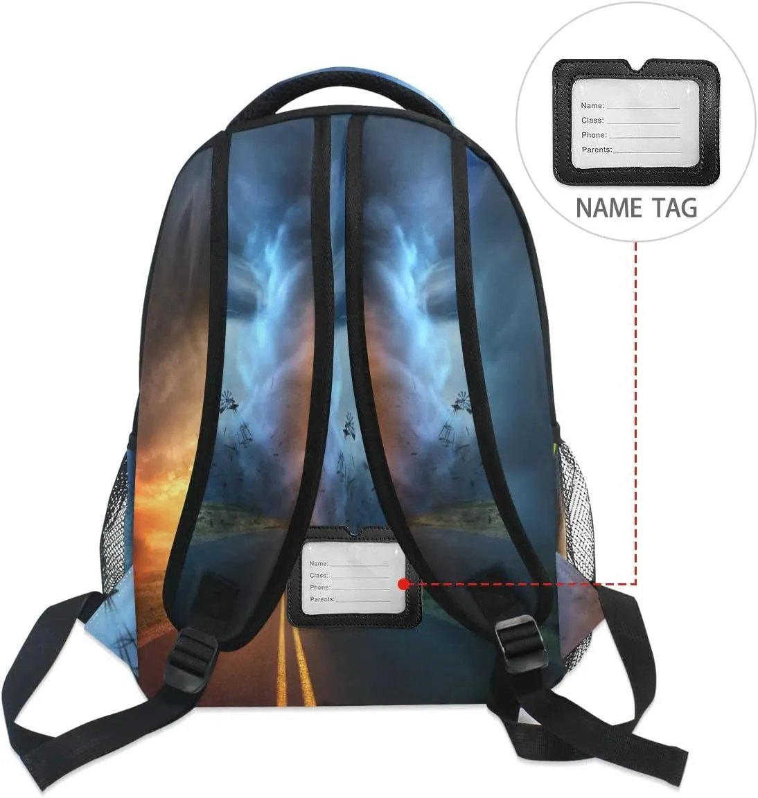 Tornado Colorful Backpack School Book Bag Lightweight Laptop Backpack for Boys Girls Kids