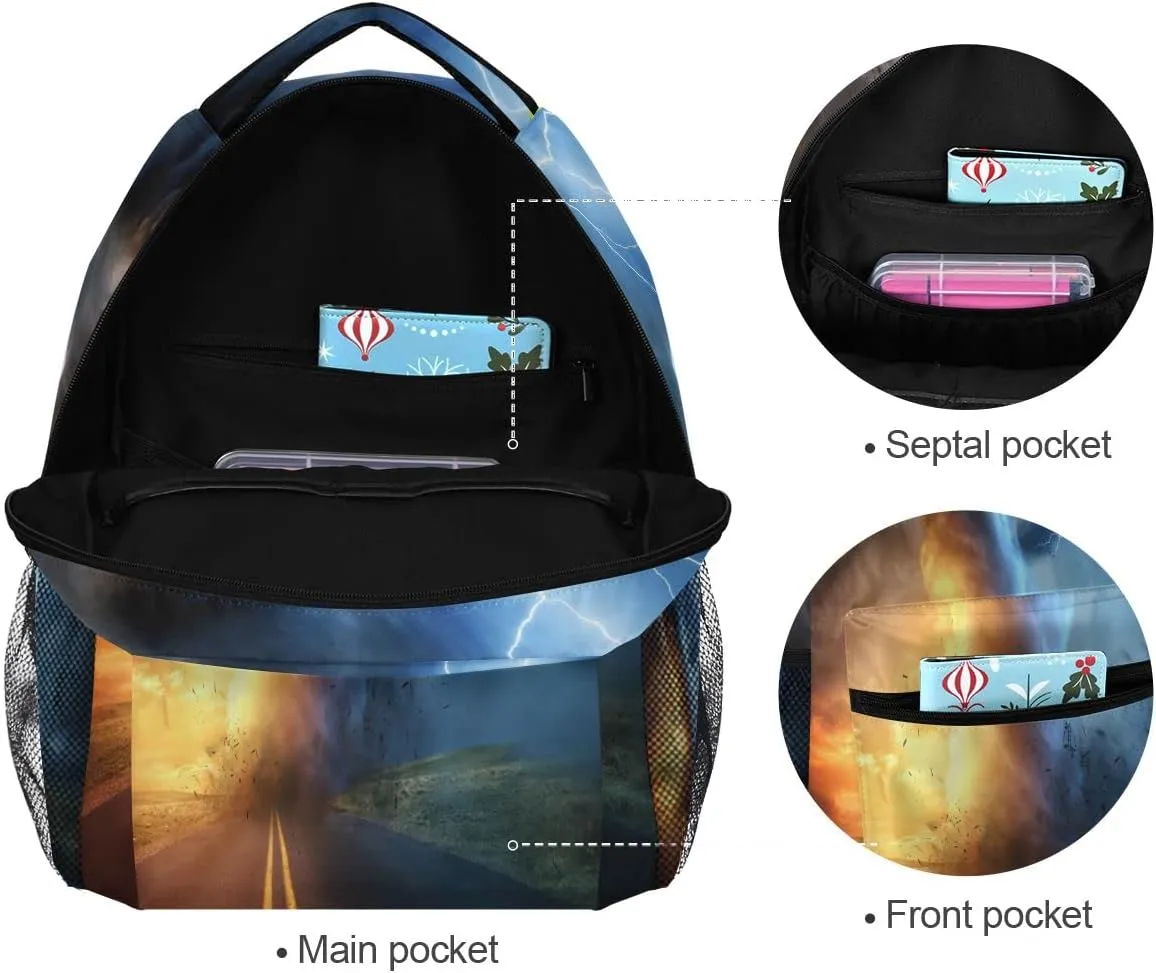 Tornado Colorful Backpack School Book Bag Lightweight Laptop Backpack for Boys Girls Kids