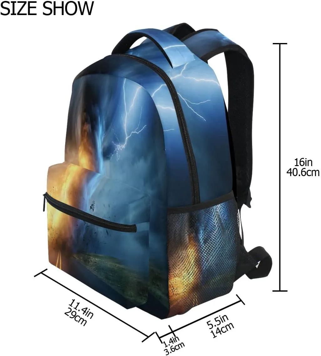 Tornado Colorful Backpack School Book Bag Lightweight Laptop Backpack for Boys Girls Kids