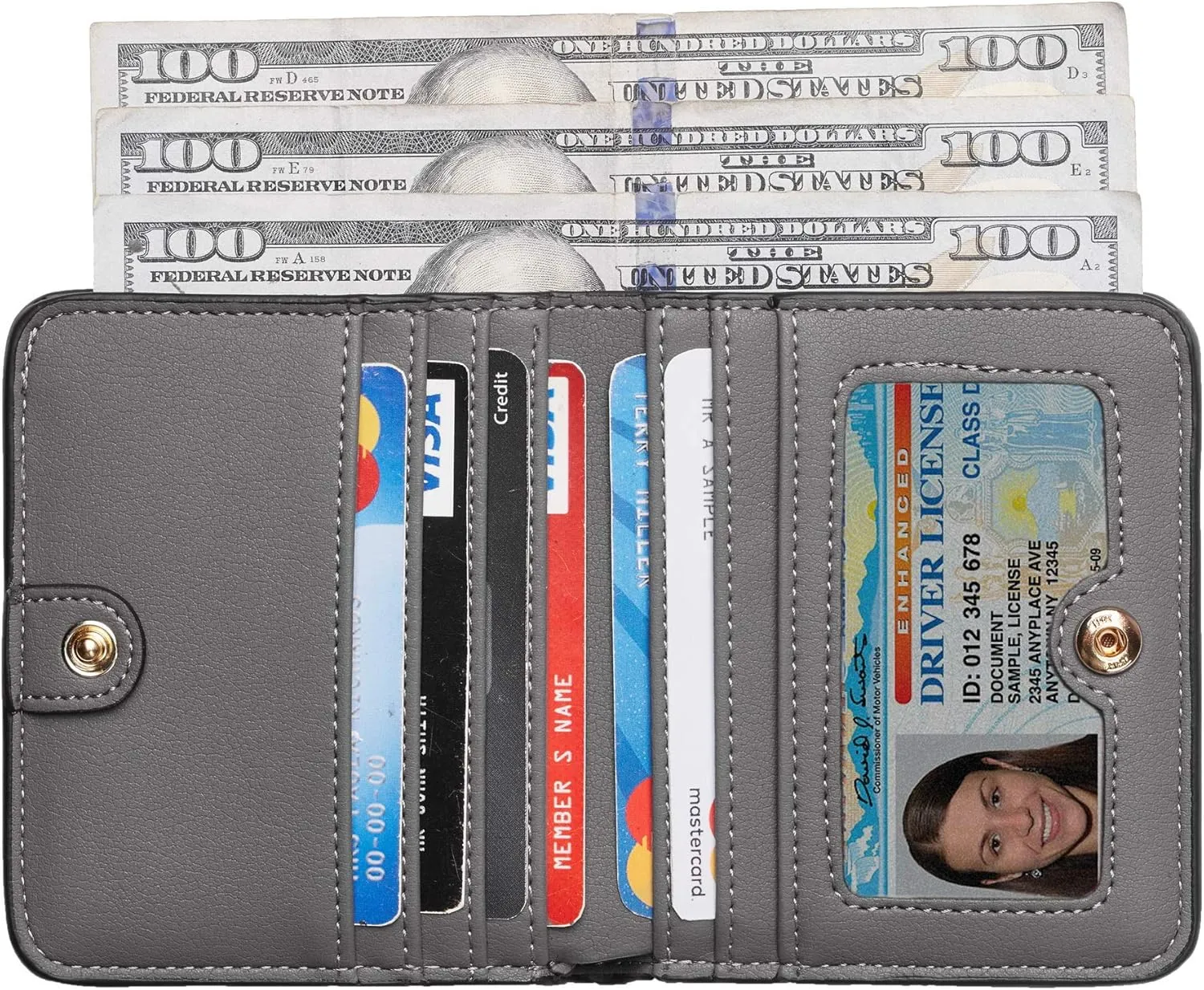 Toughergun Wallet Women Rfid Blocking Small Compact Bifold Luxury Leather Pocket Wallet Ladies Mini Purse with ID Window