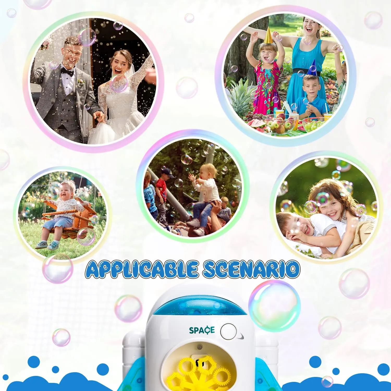 TOY Life Bubble Machine for Kids Toddlers, Automatic Battery Operated Bubble Machine for Parties, Bubble Maker Bubble Blower for Kid Birthday, Easter, Wedding, Indoor Outdoor Bubble Toy for Girls Boys