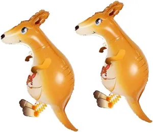 TOYMYTOY Large Walking Animal Kangaroo Balloons | 2 Pieces Aluminum Foil Balloons for Kids Birthday Party Decorations