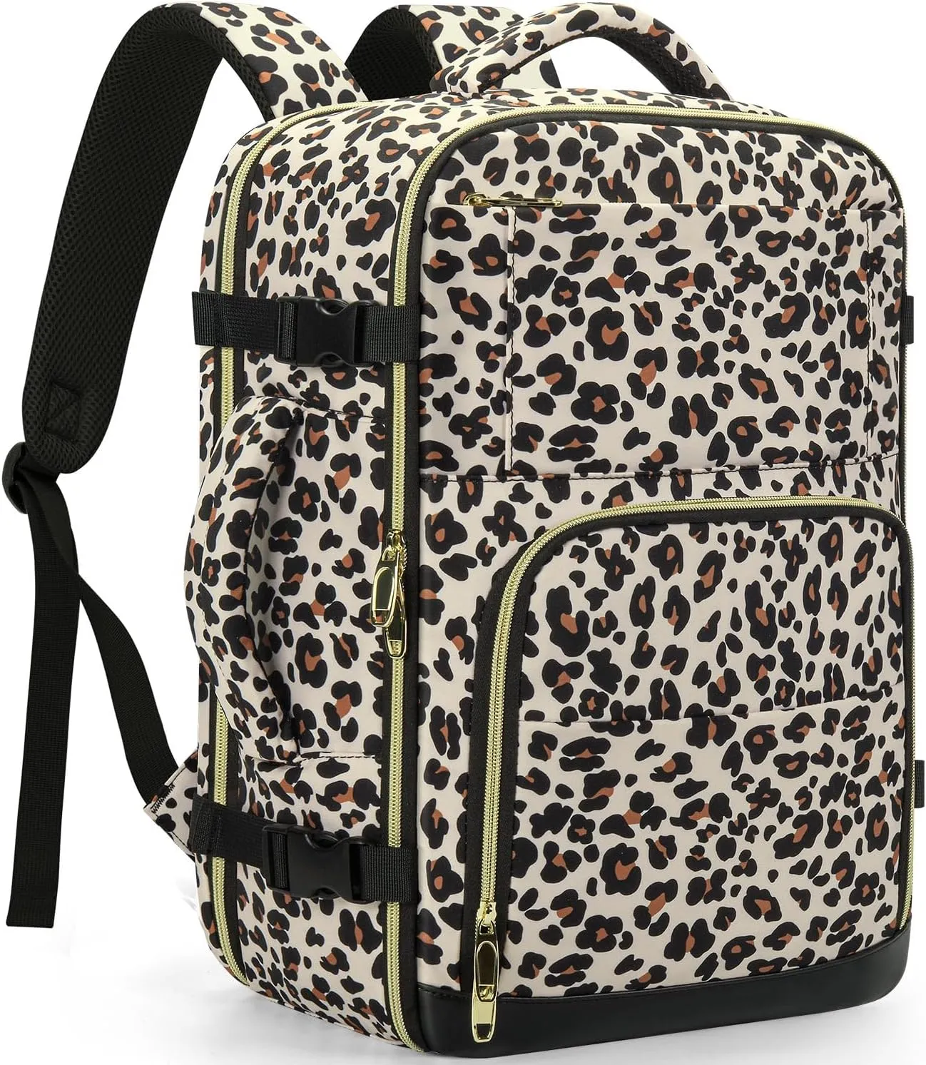 Travel Backpack For Women, Carry On Backpack for Men Flight Approved Airline Personal Item Travel Bag TSA Business 17.3 in Laptop Mochila, Travels Essentials Bookbag for Work Nurse Hiking (Leopard)