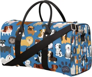 Travel Duffel Bag Cute Dog Doggy Sport Gym Bag Weekender Overnight Bag Carry on bag Training Shoulder for Women Men Boys Girls