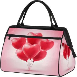 Travel Duffel Bag for Women, Heart Balloon Weekender Overnight Bag Carry on Beach Swim Bags Dance Bag Airlines Approved Personal Item Travel Bag for Yoga, Sports, Hospital