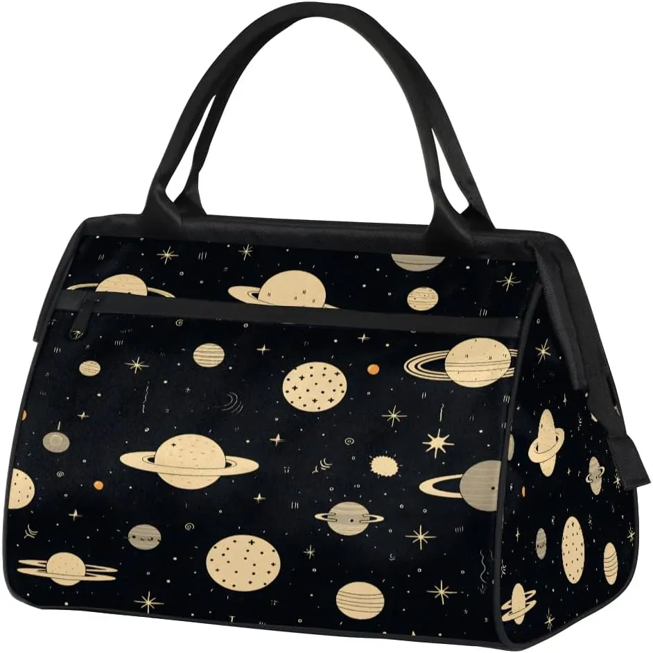 Travel Duffel Bag for Women, Planet Universe Weekender Overnight Bag Carry on Beach Swim Bags Dance Bag Airlines Approved Personal Item Travel Bag for Yoga, Sports, Hospital