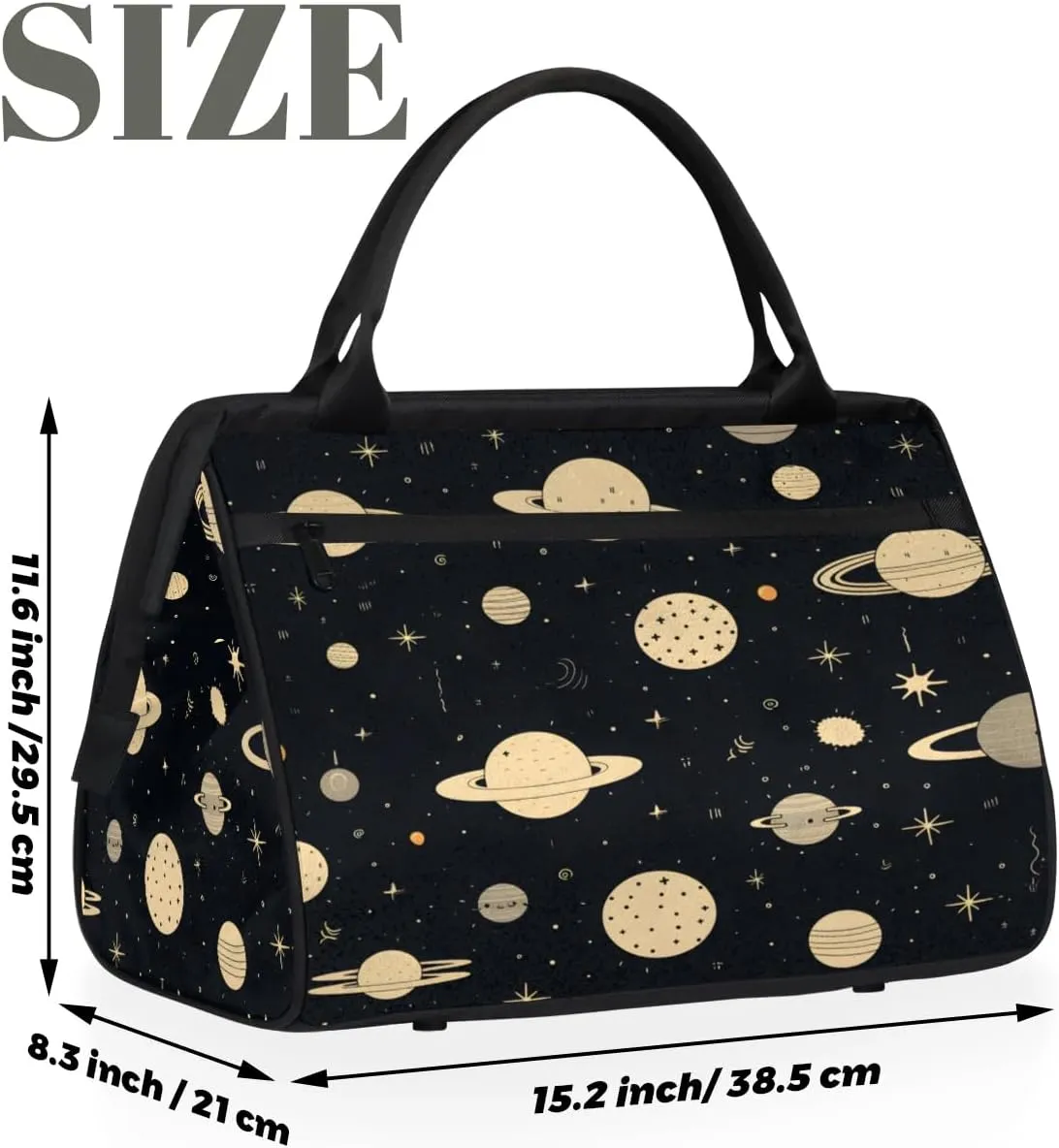 Travel Duffel Bag for Women, Planet Universe Weekender Overnight Bag Carry on Beach Swim Bags Dance Bag Airlines Approved Personal Item Travel Bag for Yoga, Sports, Hospital