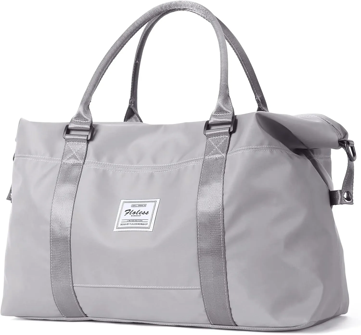 Travel Gym Bag for Women, LANBX Tote Bag Carry on Luggage Sport Duffle Weekender Overnight Bags with Wet Pocket (Grey)