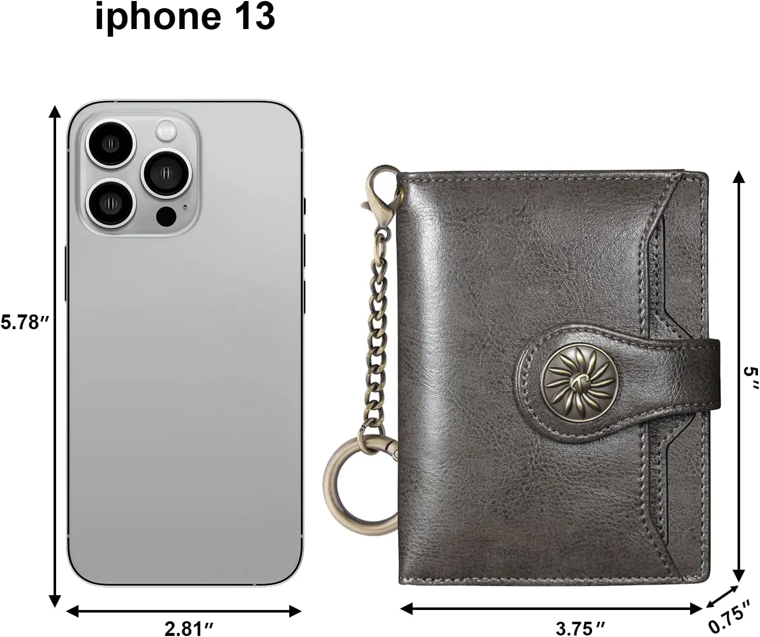 Travelambo Small Womens Wallet with 2 ID Windows, RFID Blocking Bifold Leather Card Holder Purse with Zipper Coin Pocket