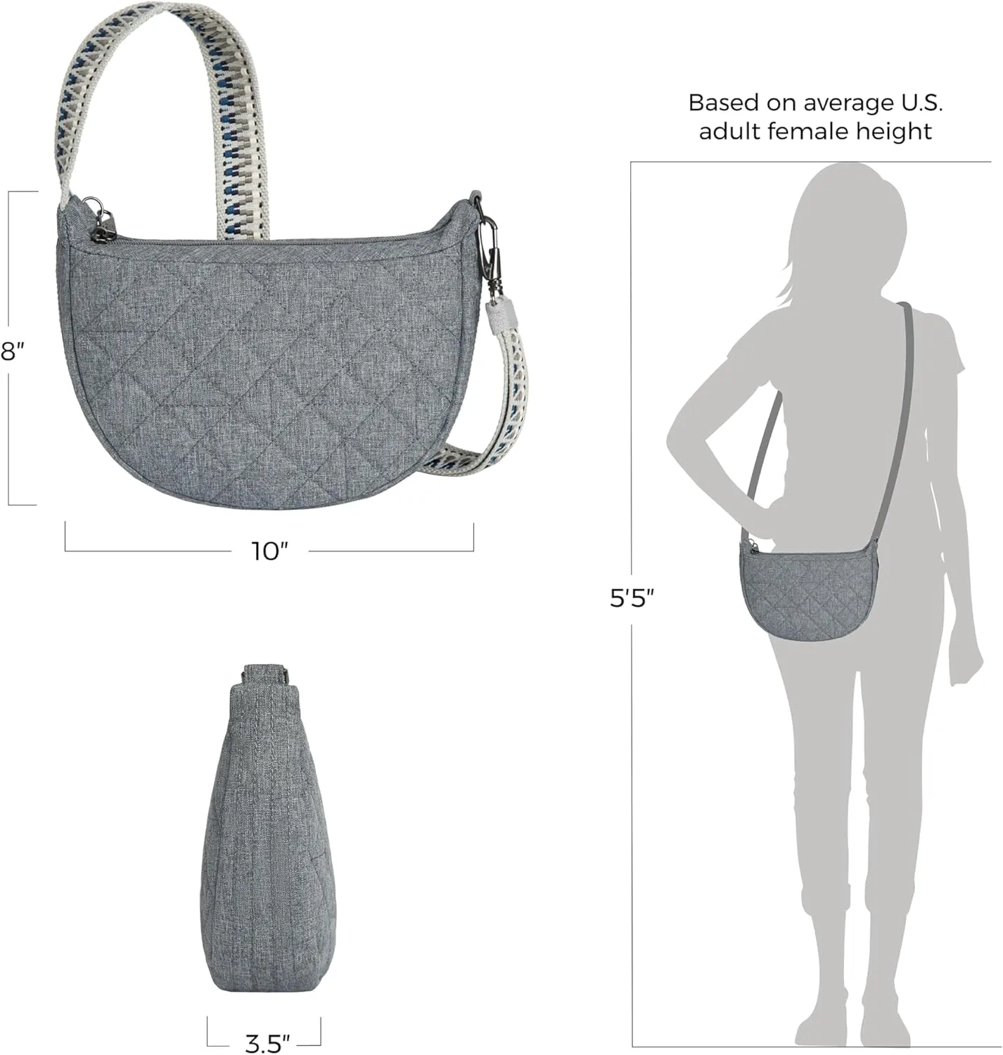 Travelon Anti-Theft Boho Crescent Crossbody