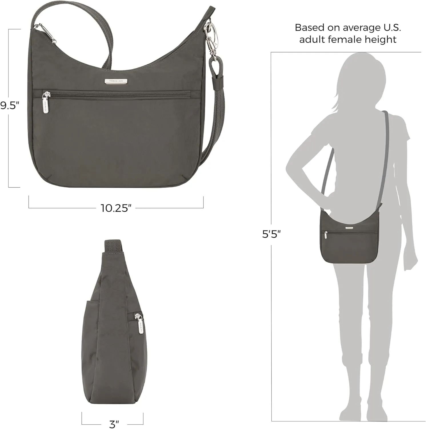Travelon Anti-Theft Essentials East/West Hobo Bag