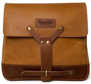 Trip Machine Company Genuine Leather Vintage Handmade Messenger Bag Cross Body Adjustable Shoulder Strap Satchel Motorcycle Mount Pannier - Vintage Tan, 10"