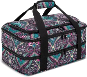 Trunab Casserole Carrier for Hot or Cold Food Insulated Casserole Dish Carrier Thermal Tote Bag for Picnic, Fits 9"×13" Baking Dish, Grey (Totem, Double Decker Tool Room)
