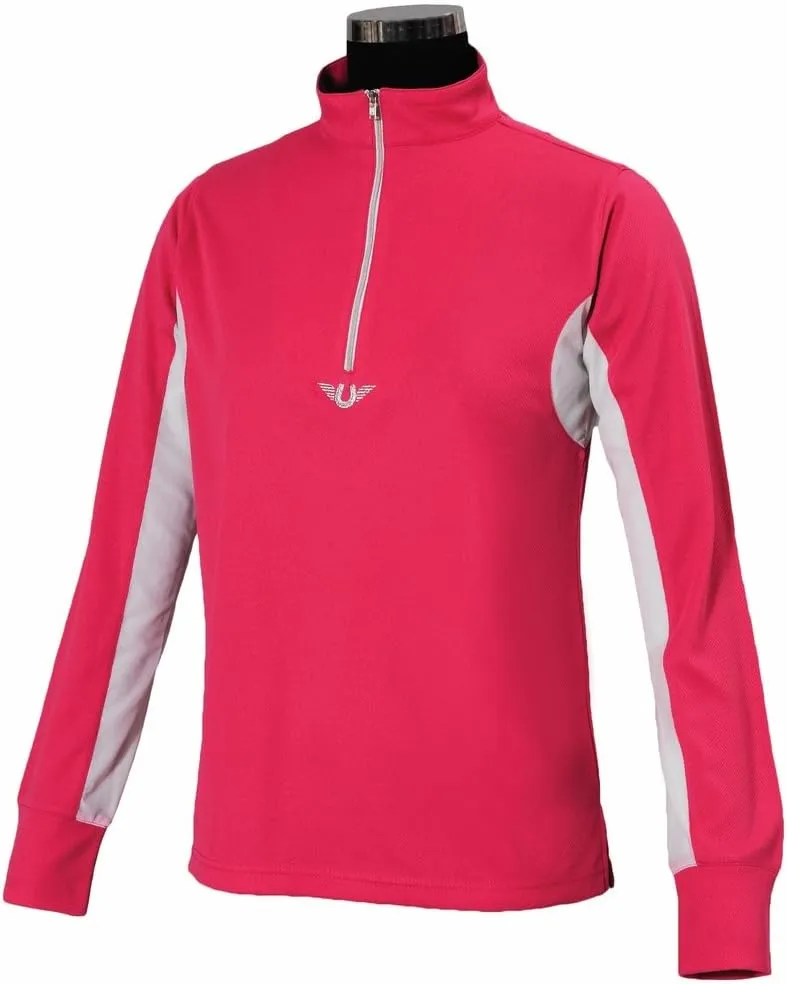 TuffRider Children's Ventilated Technical Long Sleeve Sport Shirt with Free Assorted Striped Socks