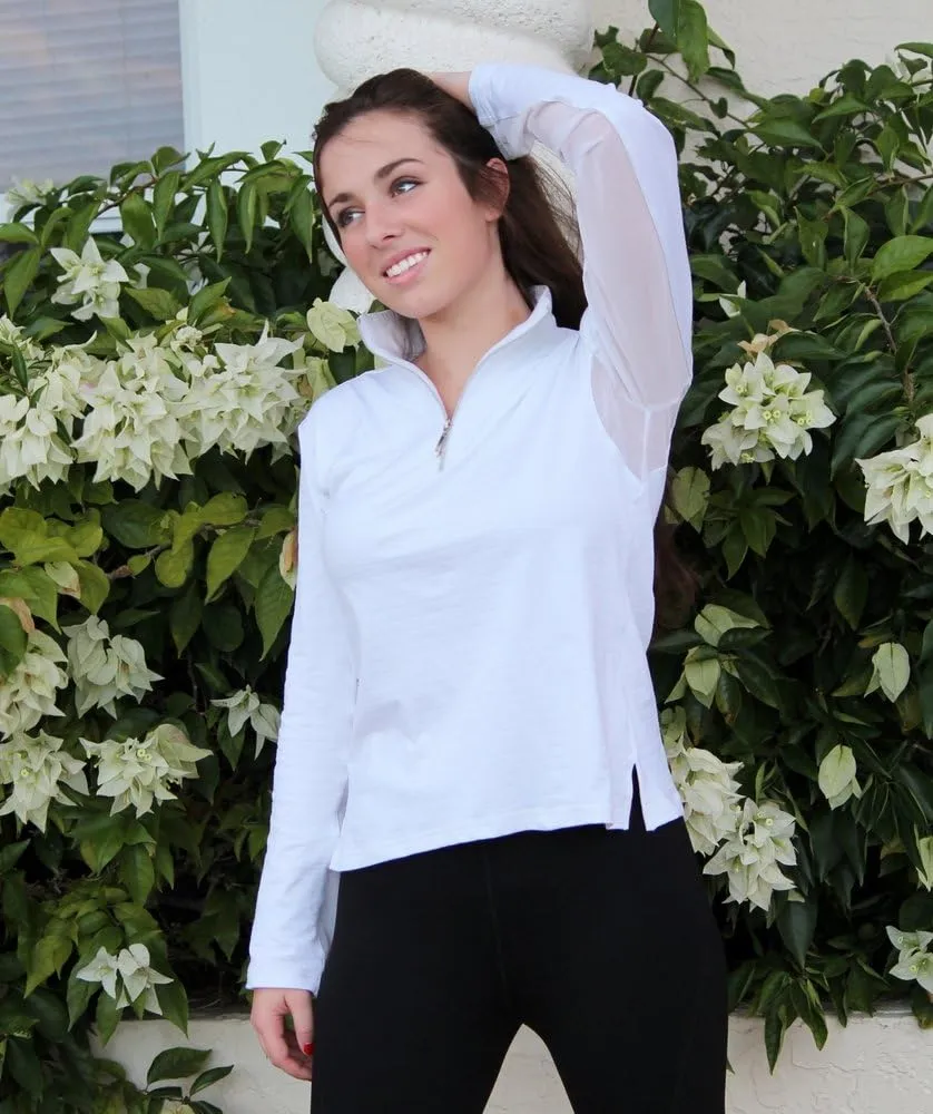 TuffRider Ladies Ventilated Technical Long Sleeve Sport Shirt with Free Assorted Striped Socks