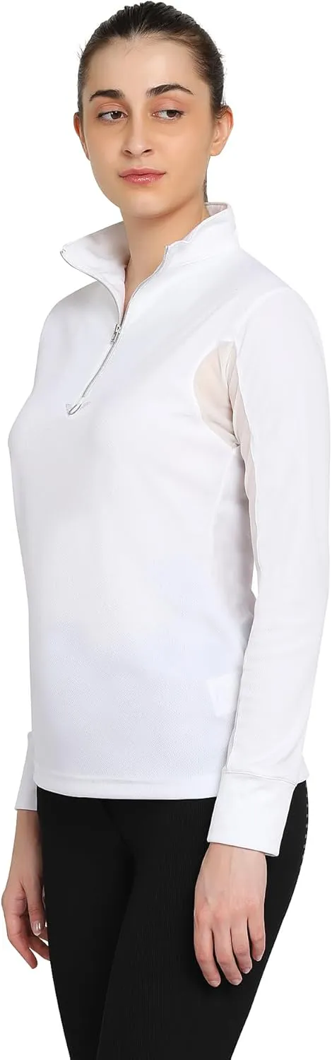 TuffRider Ladies Ventilated Technical Long Sleeve Sport Shirt with Free Assorted Striped Socks