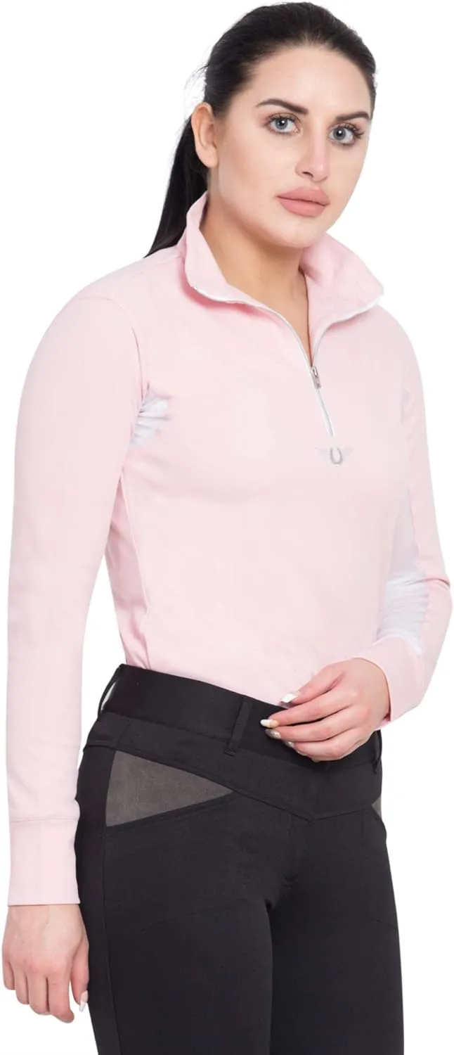 TuffRider Women's Ventilated Technical Long Sleeve Sport Shirt with Mesh