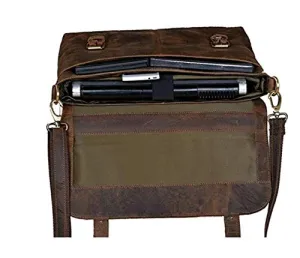 Tuzech 16 Inch Retro Buffalo Hunter Leather Laptop Messenger Bag Office Briefcase Travel bag (16 inch)