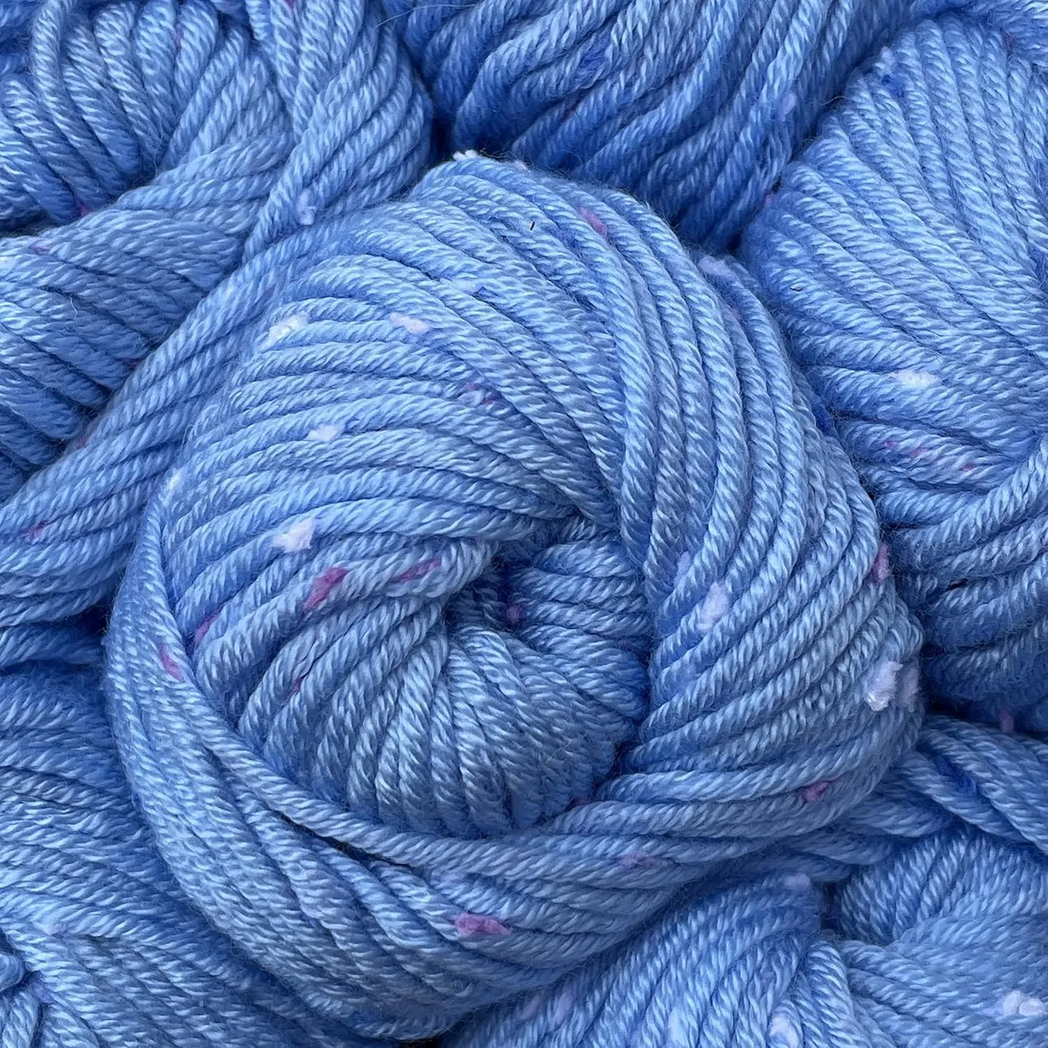 Tweed Twinkles Soft Baby Yarn for Crocheting, 8 Skeins, 696Yds/400G, Free Patterns - Acrylic Baby Blanket Knitting Yarn with Flecks - Size 3 DK Light Worsted Weight - Baby Blue